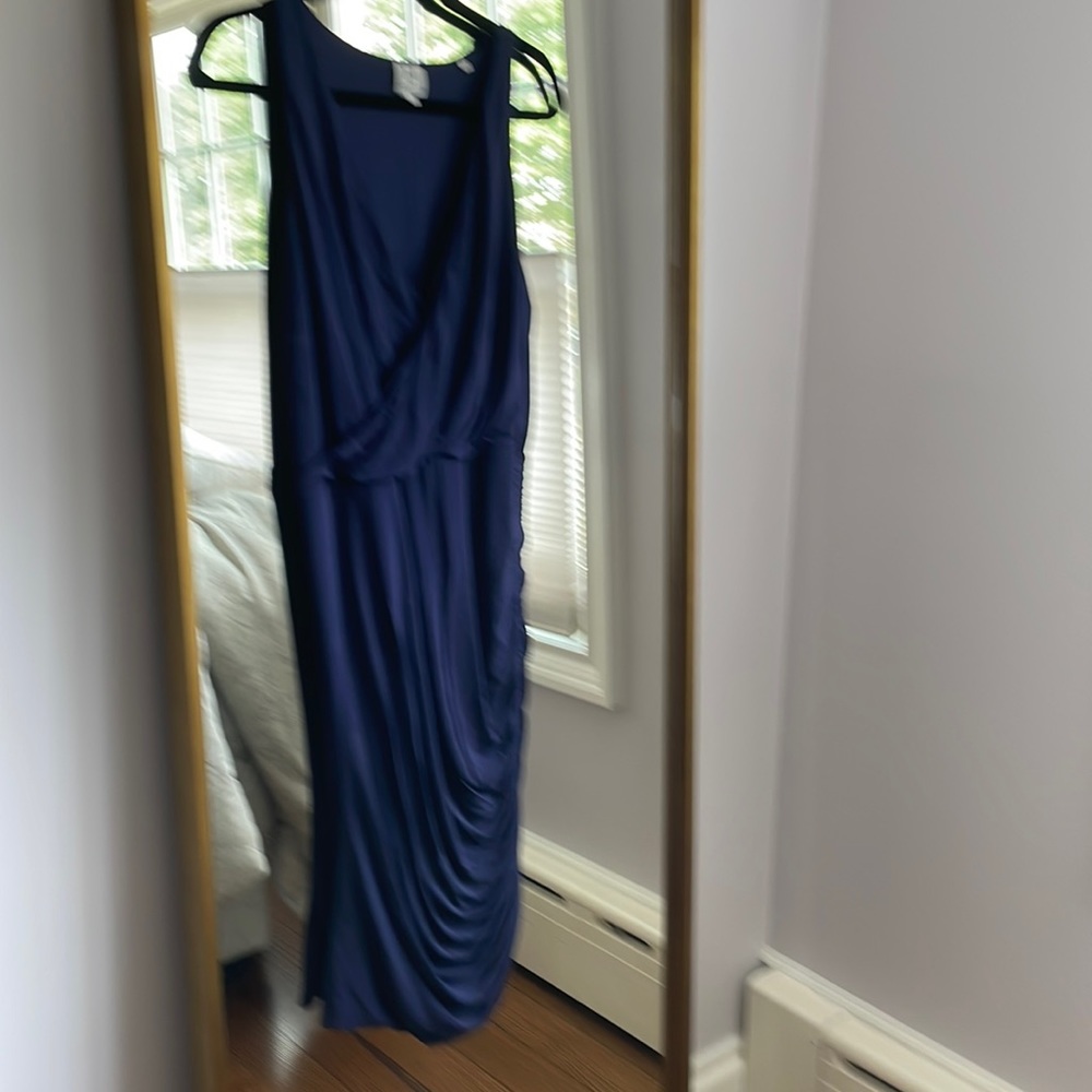 Jersey wrap dress with side ruched draped skirt